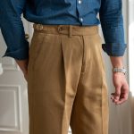 Men's Washed Cotton High Waist Straight Pants - Image 6