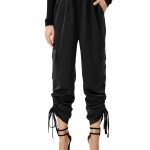 Women's Satin Jogger Pants Casual High Waist Long Lounge Pant Trousers With Pockets - Image 2