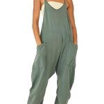 Summer Women's Loose Sleeveless Jumpsuits Spaghetti Strap Long Pant Romper Jumpsuit With Pockets Zipper - Image 8