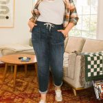 Oversized Straight Trousers Women's Drawstring Jeans Fashion Pants - Image 2