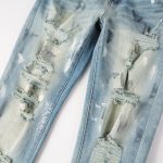 Torn Graffiti Old Wash Stretchy Slim Jeans Men - Image 5