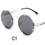 Round Steampunk Sunglasses Brand Design Men Women Metal Punk - Image 8