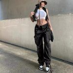 Street Hip-hop Trousers With Pockets Low Waist Overalls Fashion Casual Cargo Pants - Image 5