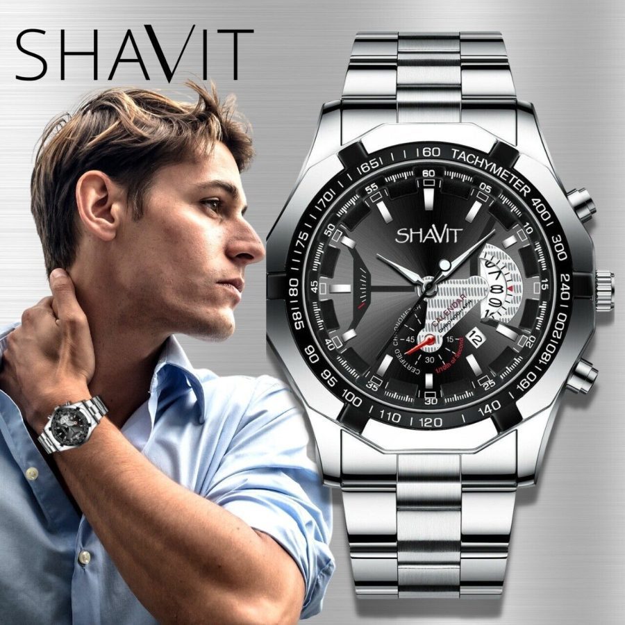 Men's Quartz Watch Stainless Steel Analog Waterproof Business Wristwatch Fashion - Image 10