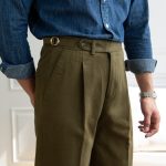 Men's Washed Cotton High Waist Straight Pants - Image 8