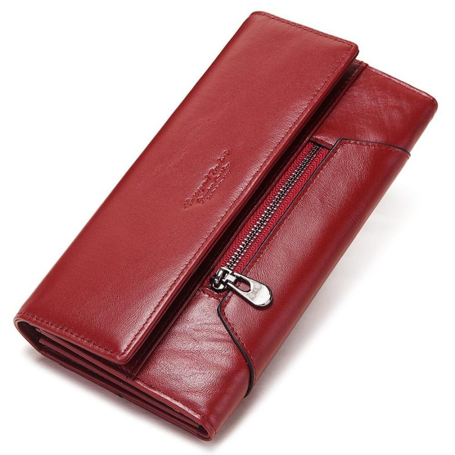 Long Cowhide Multiple Card Slots Coin Pocket RFID Anti-magnetic Women's Handbag - Image 2
