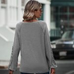 Loose Casual V-neck Lace Lace Long-sleeved - Image 8