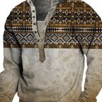 Men Casual Chest Button Sports Pullover Long Sleeve - Image 8