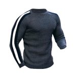 Men's Contrast Slim Bottom Sports Casual Sweater - Image 4