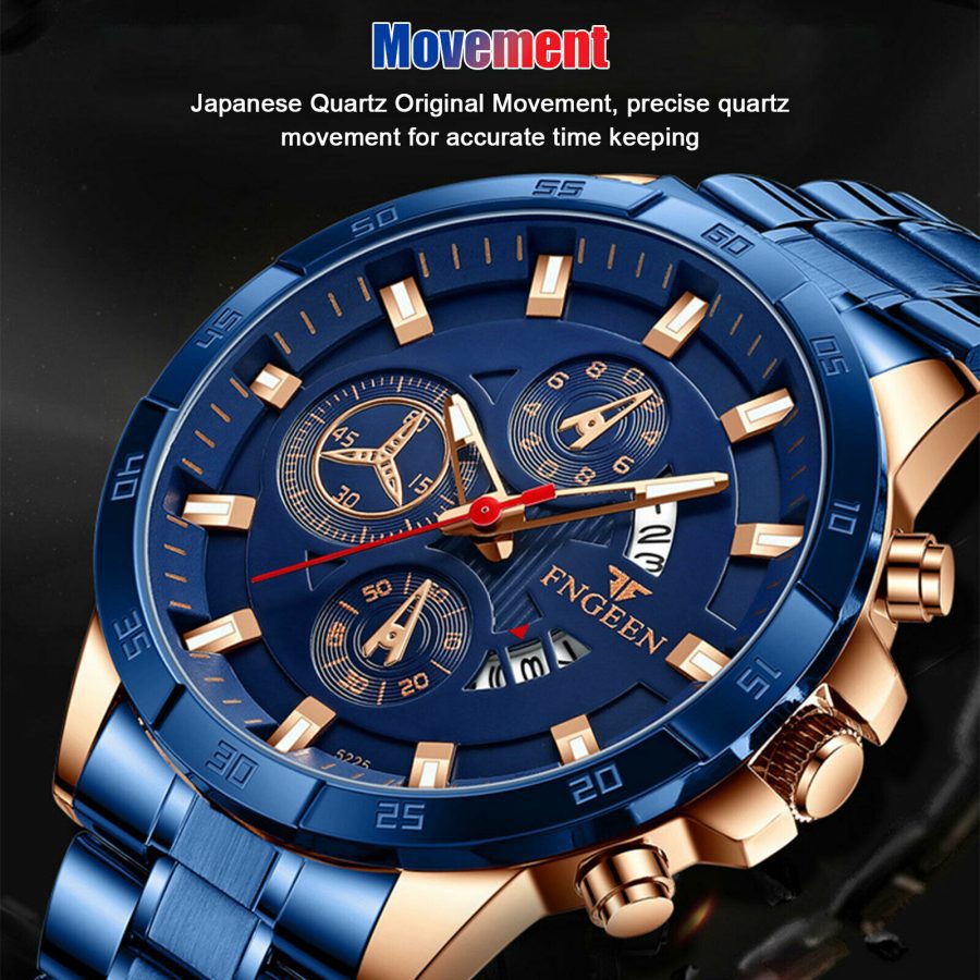 Waterproof Men Quartz Analog Watch Classic Stainless Steel Business Wristwatch - Image 5