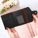 Women's Short Splicing Leather Wallet - Image 8