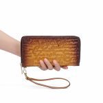 First Layer Cowhide Embossed Vintage Clutch Women's Wallet - Image 4