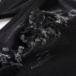 Men's Black Paisley Printed Patch Ripped Jeans - Image 6