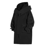 Tooling With Hooded Fake Two Trench Coats Loose For Men And Women - Image 2