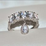 Fashion Creative Water Drop Pendant Zircon Ring Girl - Image 3
