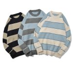 Casual Pullover Striped Sweater Men's And Women's Neutral Sweater - Image 2