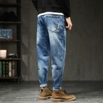 Jeans Loose Plus Fat Plus Size Harem Trousers Stretch Feet Jeans Men - Image 3