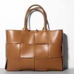 Woven Cowhide Single Shoulder Checkered Handbag - Image 3