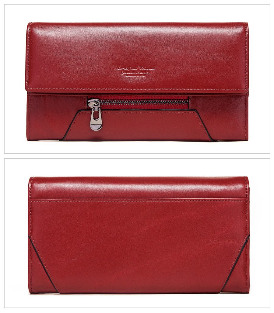 Long Cowhide Multiple Card Slots Coin Pocket RFID Anti-magnetic Women's Handbag - Image 6