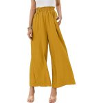 Women Trousers Solid Color Wide Leg High Waist Pants Casual Loose Pants - Image 4