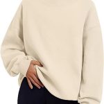 Pullover Sweatshirt Solid Color Loose Tops Round Neck Hoodie Women Thick Clothing - Image 4