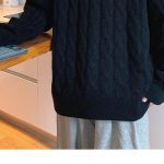 Loose Base Twist Round Neck Sweater Hand-woven Sweater - Image 9