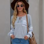 Bohemian Pocket Loose Sweatshirt T-shirt Women - Image 3
