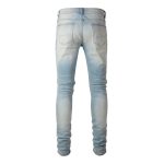 Jeans Men's High Street Paisley Light Color - Image 3