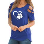 Printed Strapless T-shirt Ladies Short-sleeved T-shirt Hollow Top Women - Image 4