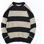 Casual Pullover Striped Sweater Men's And Women's Neutral Sweater - Image 6