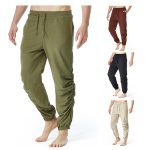 Men's Cotton And Linen Drawstring Elastic Waist Yoga Pants - Image 2