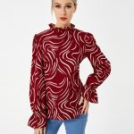 Ladies Graphic Casual Balloon Sleeve Shirt - Image 7