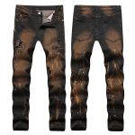 European And American High-street Fashion Men's Zippered Torn Jeans - Image 4