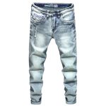 Light Blue Ripped Jeans For Men - Image 3