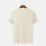 Men Summer Solid Color Round Neck Basic T-Shirts - Image 7
