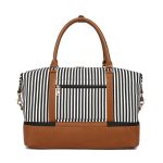Women's Hand-carrying Travel Bag Striped Canvas - Image 8