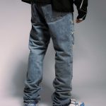 High Street Wash Destroyed Spider Web Straight Leg Jeans - Image 5