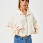 Women's Loose Casual Half Zipper Sweatshirt - Image 2