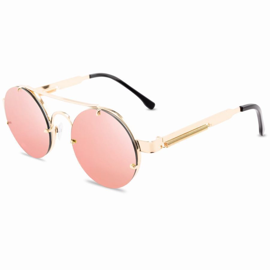 Round Steampunk Sunglasses Brand Design Men Women Metal Punk - Image 2