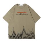 Flame Print Short-sleeved T-shirt Men - Image 3