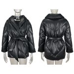 Winter Parkas For Women Loose Leather Coats Ladies Jackets - Image 4
