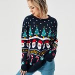 Women's Christmas Sweater Pullover Knitted Jumper Long Sleeve Crew Neck Sweater Shirt - Image 3