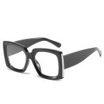 Trendy Large Frame Sunglasses Women Square Bright Black Sunglasses - Image 6