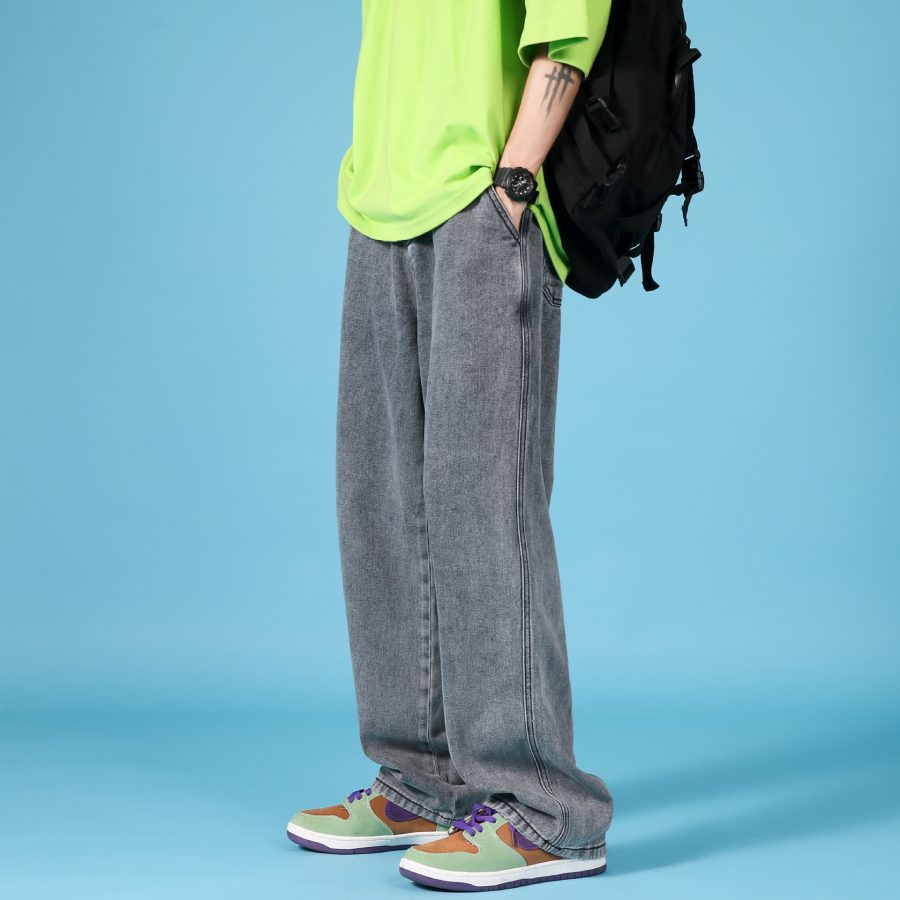 Straight Loose Jeans Men Casual Trousers Hip Hop Cargo Denim Pants With Zipper - Image 6