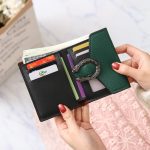 Women's Short Splicing Leather Wallet - Image 10