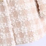 Lapel Long Sleeved Double Breasted Check Blazer Women - Image 7
