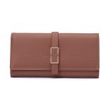 Long Metal Buckle Simple Tri-fold Clutch - Image 8