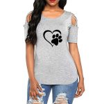 Printed Strapless T-shirt Ladies Short-sleeved T-shirt Hollow Top Women - Image 2