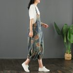 Jean Print Patchwork Suspenders For Women - Image 8