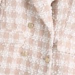 Lapel Long Sleeved Double Breasted Check Blazer Women - Image 8